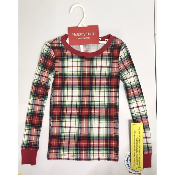 Holiday Lane Kids Plaid Christmas Pajama Set 2-Piece Red Green Size 5 NWT - Picture 3 of 6
